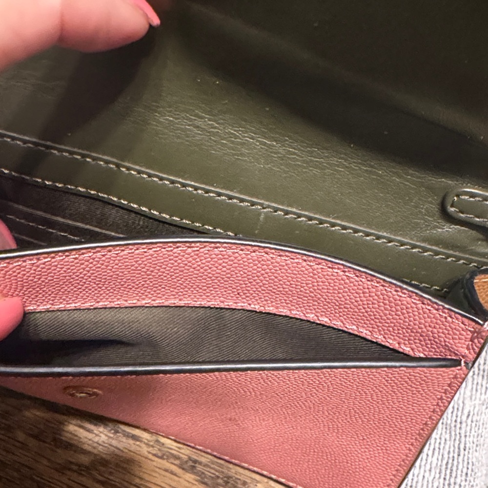 Coach Two-Tone Pink and Olive Green Wallet - Picture 5 of 5